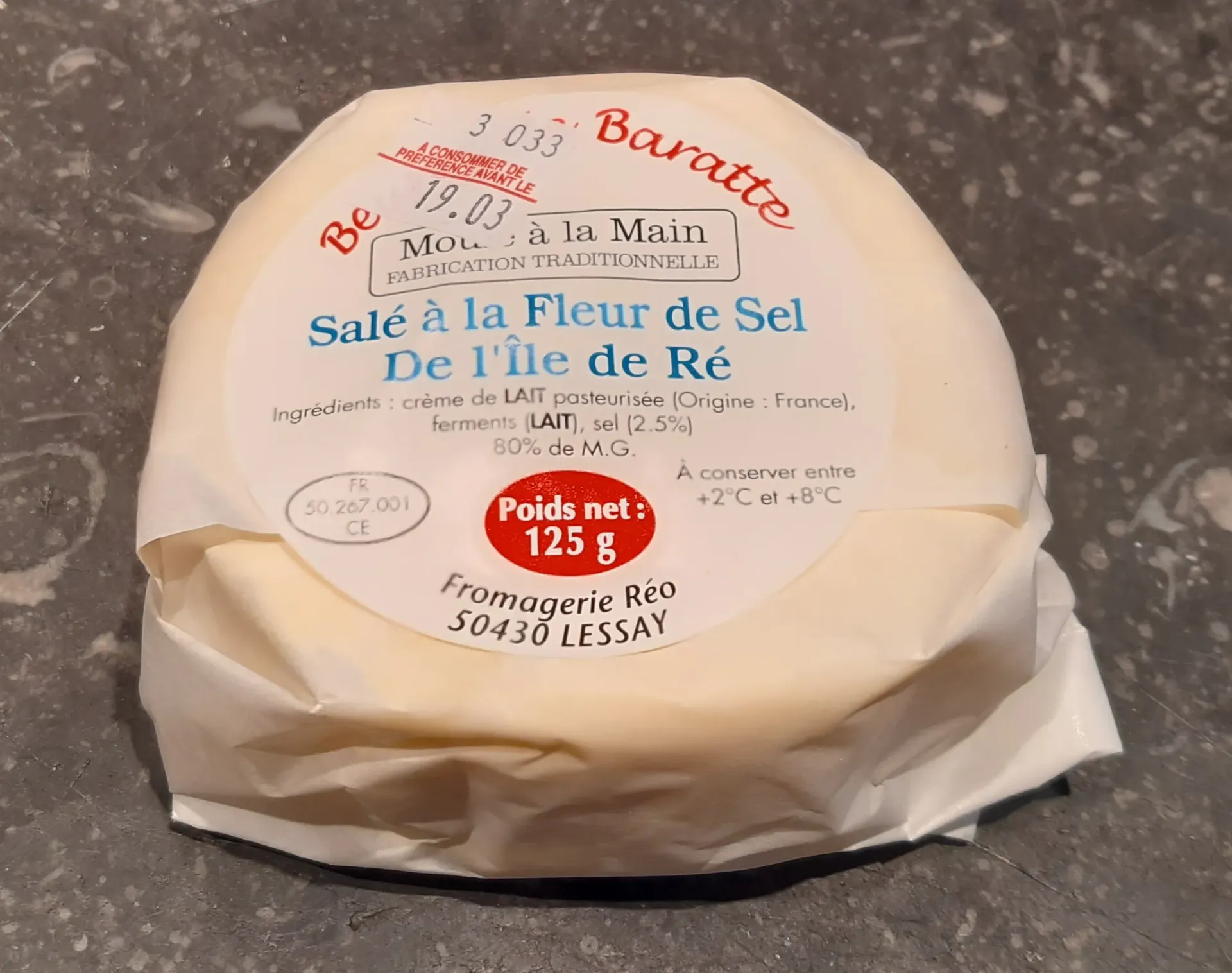 Beurre baratte 125 demi-sel